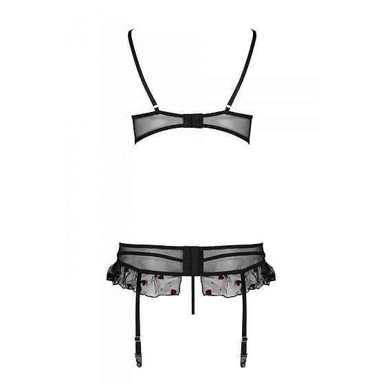 Сексуальний комплект з поясом для панчіх Passion LOVELIA SET L/XL, black Sex Aura Київ