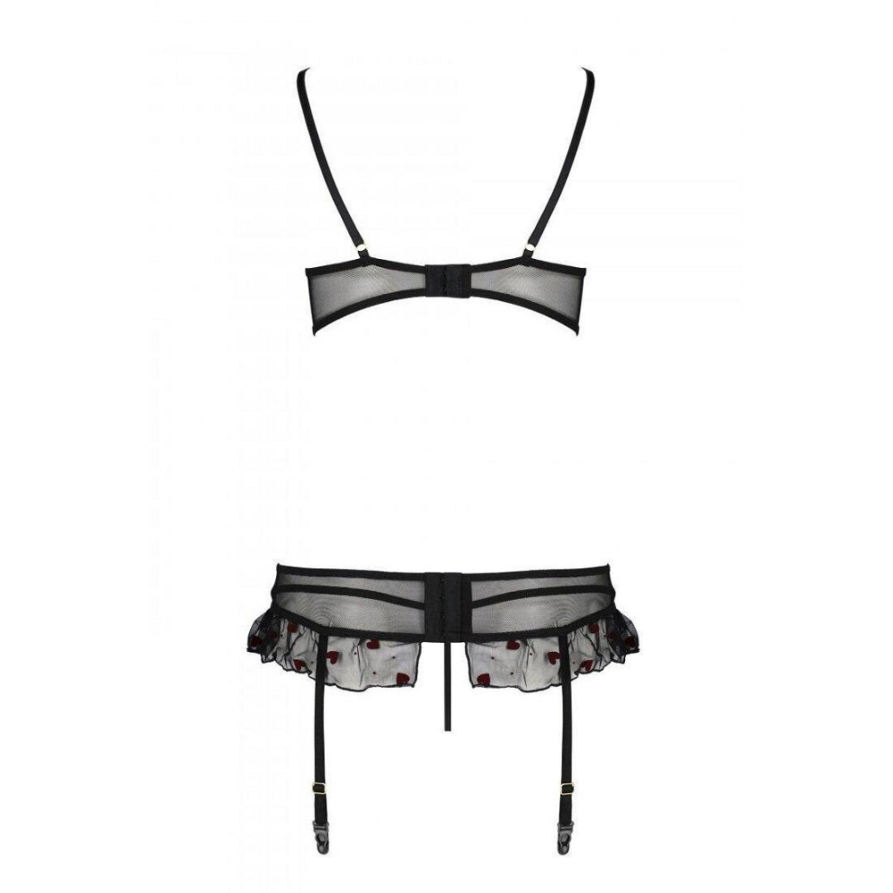 Сексуальний комплект з поясом для панчіх Passion LOVELIA SET L/XL, black Sex Aura Київ - фото 6