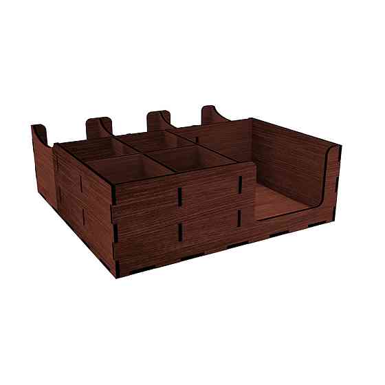 Органайзер EKOSTAR дерев'яний червоно-коричневий з отворами для кришок 30х30 Київ
