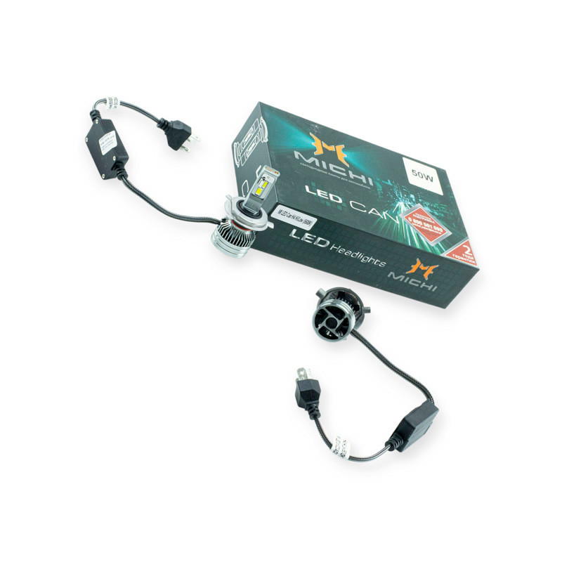 Автолампа LED H4 12V MICHI Can 55W 5500K 5300L радиатор с вентилятором Мукачево - изображение 1