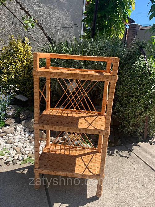 Полка плетеная из  лозы трех-ярусная Киев - изображение 3