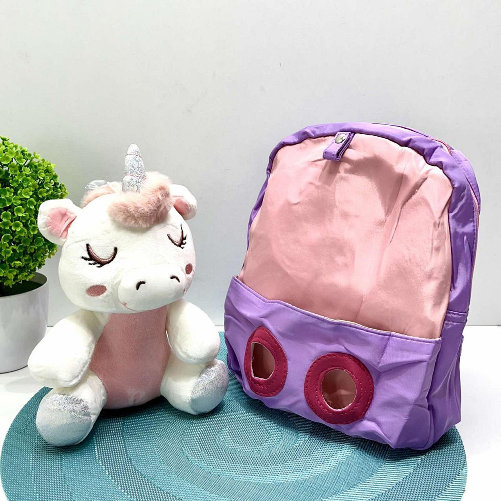 Рюкзак з м'якою іграшкою Єдиноріг 1 відділення 20см Фіолетовий (FG24032735B) Чернігів - фото 6