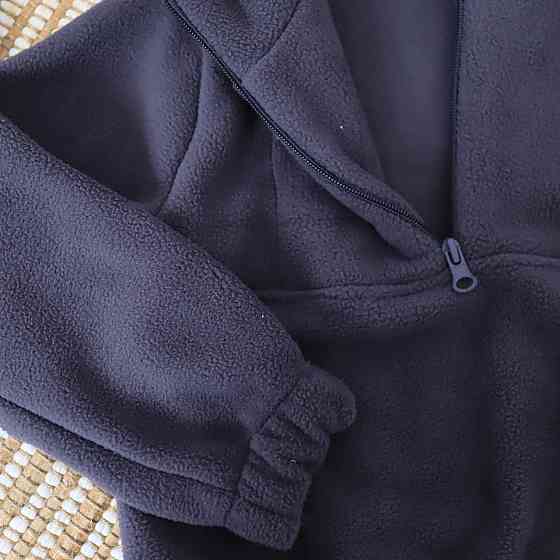 Дитячий теплий Флісовий термо костюм (толстовка+штани) Темно-синій Кам'янець-Подільський