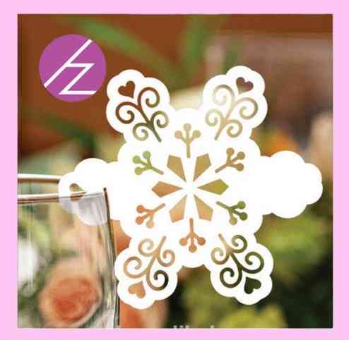 Новогодние снежинки на бокалы 10 штук белый Киев