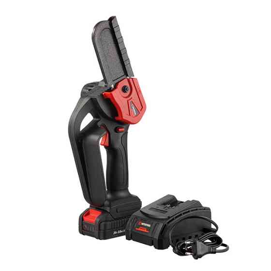 Мини-пила аккумуляторная INTERTOOL WT-9109 20 В, шина 10 см, 4 м/с, Li-ion, 2,0 Ач, ЗУ 2А, STORM - пила на аккумуляторе Львов