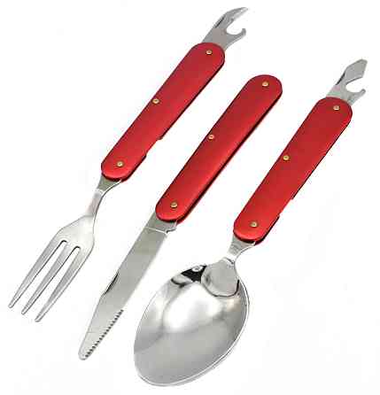 Туристичний столовий прилад F48 червоний Дніпро