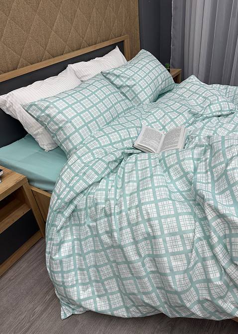 Комплект постельного белья, Decorator Bianca Полуторный 145х215 голубой с белым (88-009) Киев - изображение 6