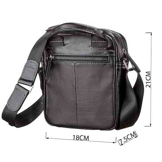 Сумка мужская SHVIGEL 11088 кожаная Черная Киев