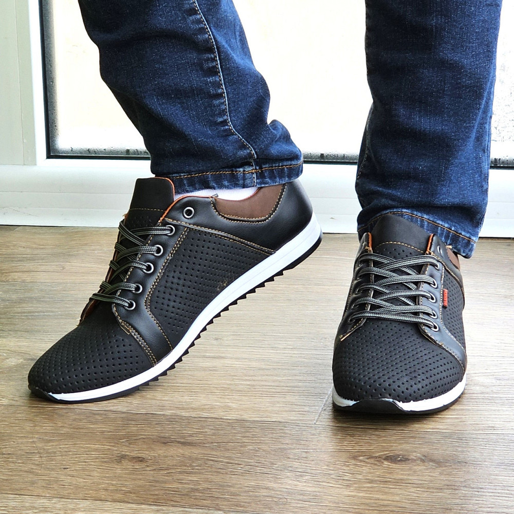 Мужские Мокасины Летние Кроссовки Сеточка Черные (размеры: 40,41,42,43,44,45) Видео Обзор - 14-1 Днепр - изображение 8