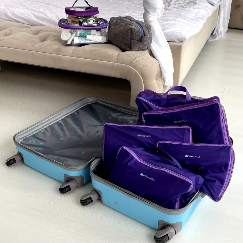 Дорожні органайзери сумки у валізу для речей 5 шт C002 (Фіолетовий) Суми - фото 1