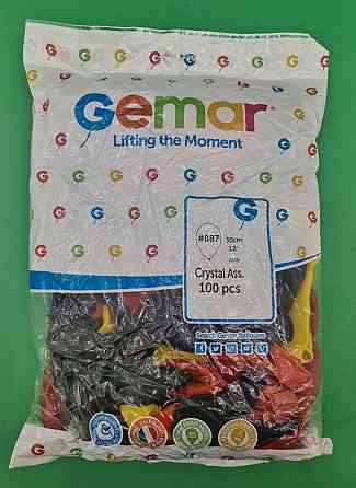 Повітряні кульки кристал асорті 12" (30 см) 100 шт (1 пач.) Харків