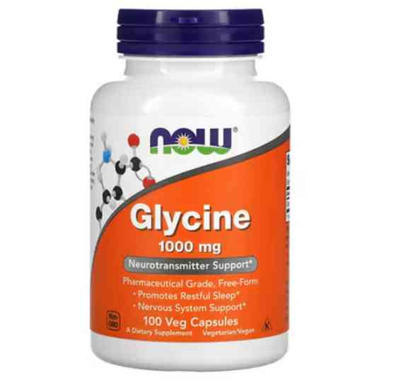 Амінокислота Гліцин NOW GLYCINE 1000mg 100 vcaps Луцьк