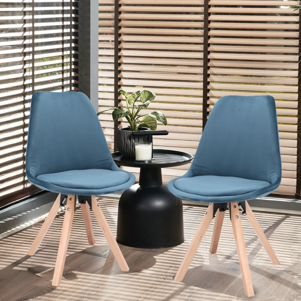 Стілець Saida Jumi у скандинавському стилі з дерев'яними ніжками аквамарин Київ - фото 10