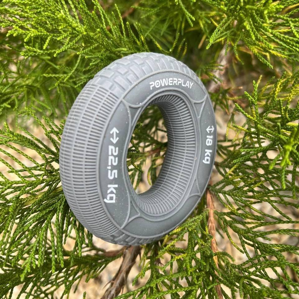 Эспандер кистевой силиконовый PowerPlay PP-4330 Hand Grip Loops Medium 18-22,5-36 кг. Серый Киев - изображение 10
