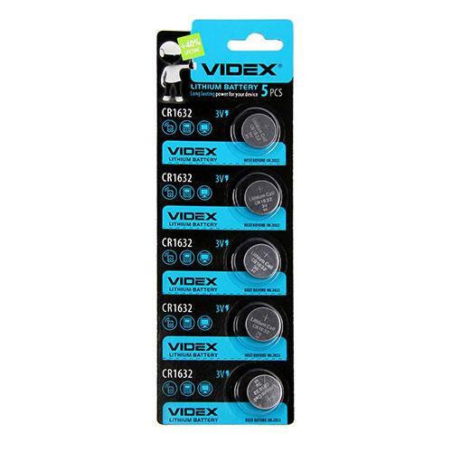 Батарейка літієва VIDEX CR1632 5pcs BLISTER CARD Київ - фото 1
