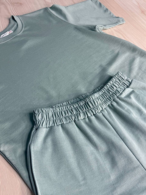 Костюм женский Pepper&mint 24-01-01 оверсайз футболка с брюками на резинке оливковый, оливковый, L Киев - изображение 13