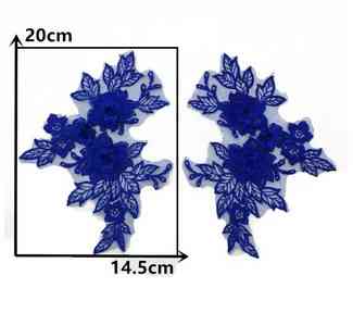 Аппликация пришивная синяя Цветы Киев