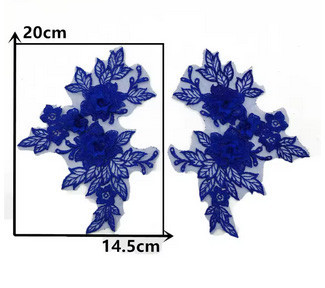 Аплікація пришивна синя Квіти Київ - фото 1