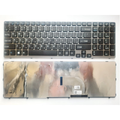 Клавиатура ноутбука Sony SVE15 (E15 Series) черная с серой рамкой UA (A43539) Винница - изображение 1