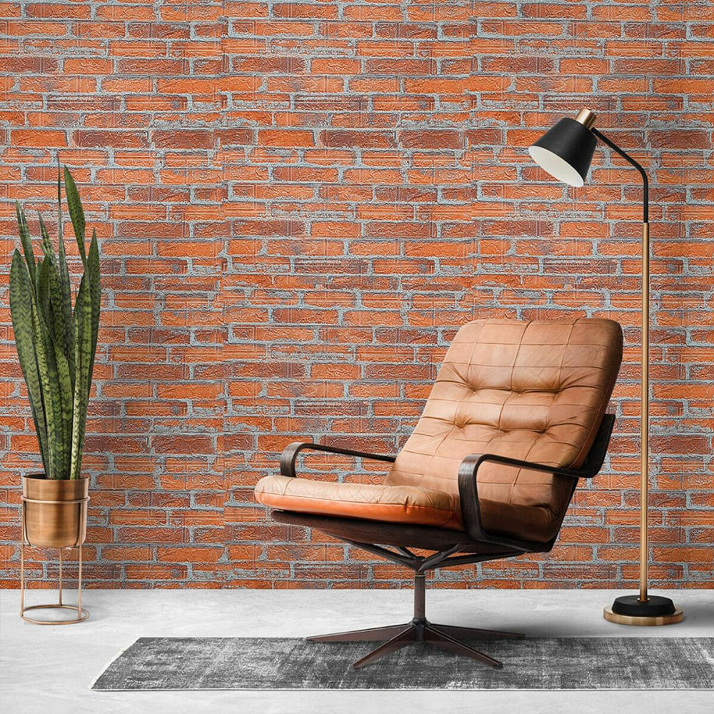 Самоклеющаяся 3D панель 19600х700х3мм Рыжий Екатеринославский Кирпич SW-00001370 Киев - изображение 8