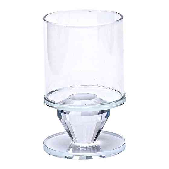 Підсвічник скляний 6×9.3 см на одну свічку підсвічник келих на ніжці декоративний прозорий HP-4-27S Київ