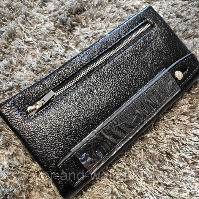 Большой кожаный мужской кошелёк клатч на магнитах и молнии MD Leather Киев - изображение 4