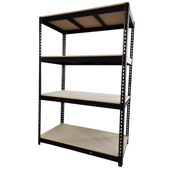 Стеллаж металлический (180 x 150 x 60 см) 4 полки, нагрузка - 500 кг на полку, Черный Киев