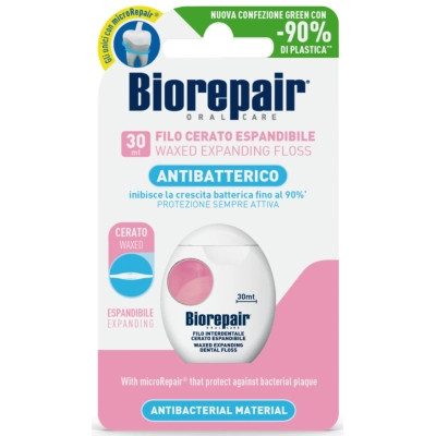 Зубная нить Biorepair Защита десен Расширяющая с гидроксиапатитом и гиалуроновой кислотой 30 м (8017331058244) Винница - изображение 1