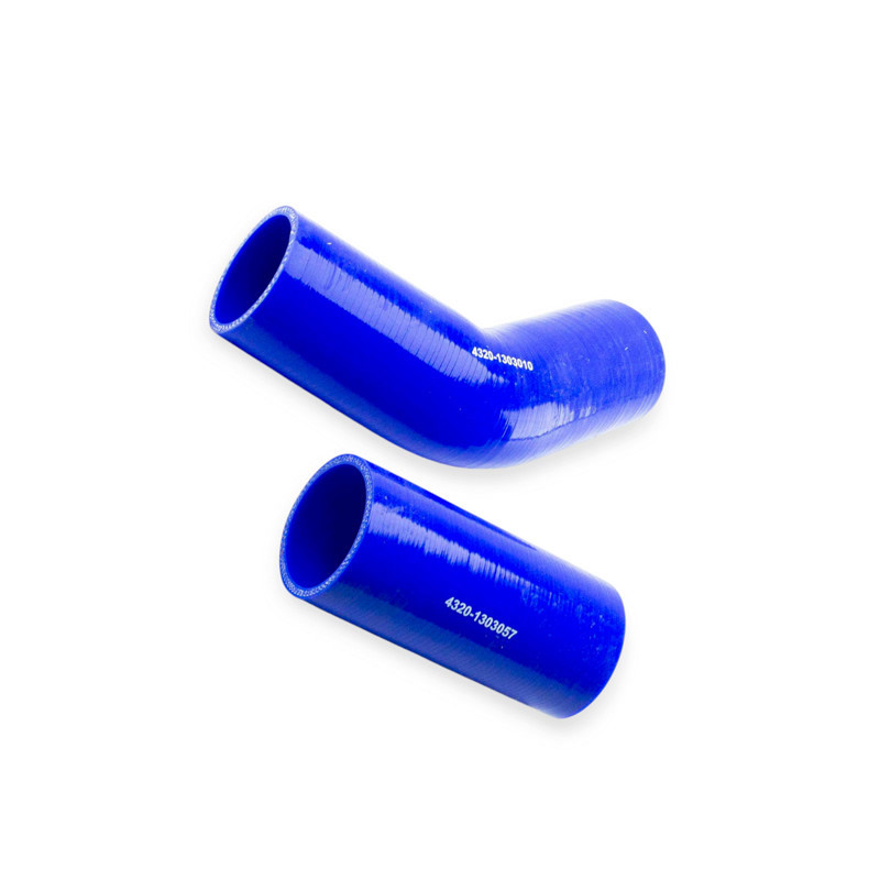 Патрубок УРАЛ (к-кт 2 шт) силикон синий радиатора Мукачево - изображение 1