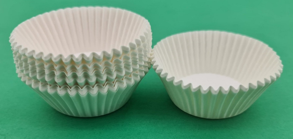 Тартолітка для кексів А6 "Кругла біла" D45 H26 (100 шт.) (1 уп.) Харків - фото 1