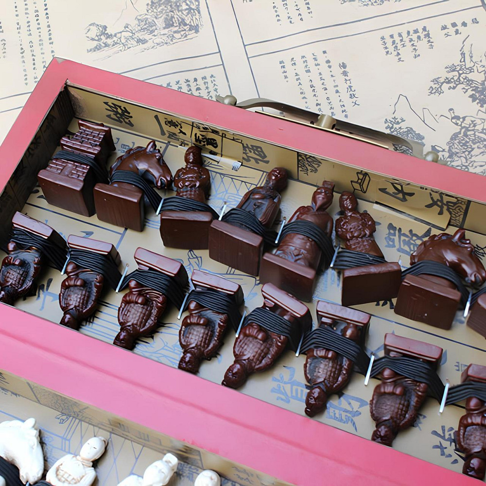 Шахи у китайському стилі RESTEQ — дерев’яна шахова дошка 21×21 см з фігурами Київ - фото 7