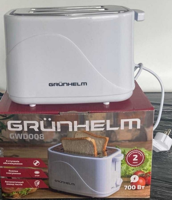 Тостер - GWD008 (білий) 700 Вт (GRUNHELM) Київ - фото 1