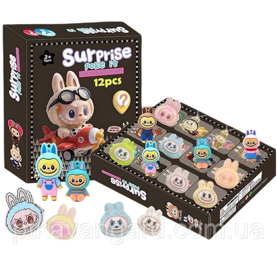 Адвент календарь Minecraft Labubu 12 шт фигурки Лабубу набір із сюрпризами LZMH 12-007 C1 Хмельницький