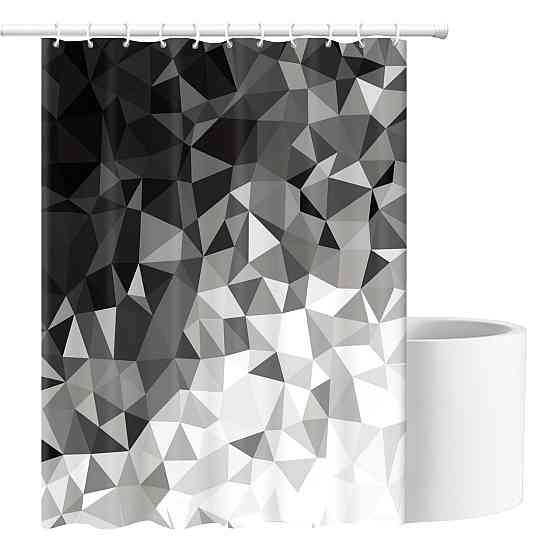 Шторка для ванны из полиэстера водонепроницаемая Bathlux 180x180 см с кольцами, занавеска для ванной комнаты Каменец-Подольский