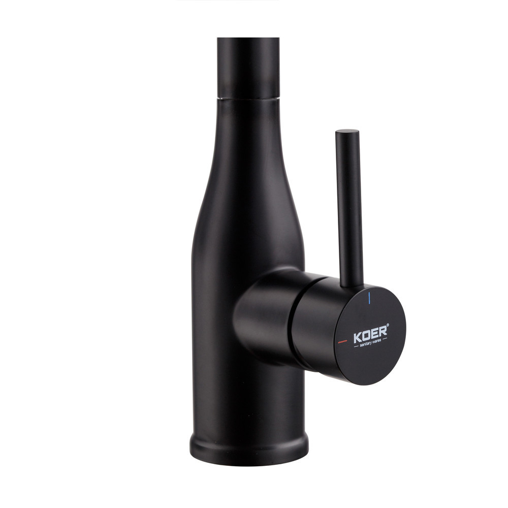 Змішувач для кухні Koer KI-70026-05 з чорним силіконовим виливом (KR5210) Київ - фото 9
