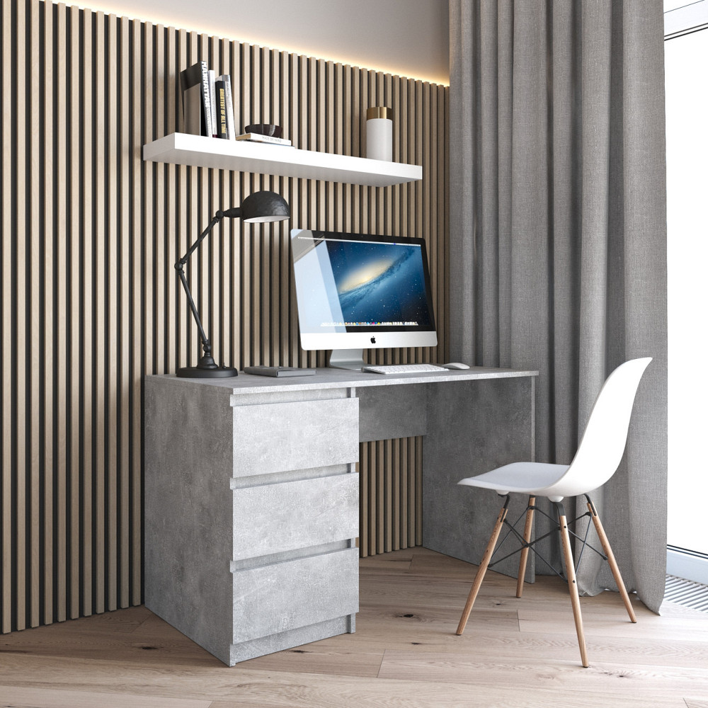 Комп’ютерний стіл VAYS R-13, письмовий з тумбою зліва, 3 шухляди, без ручок, ЛДСП, 120×60×75 см - для дому та офісу Львів - фото 3