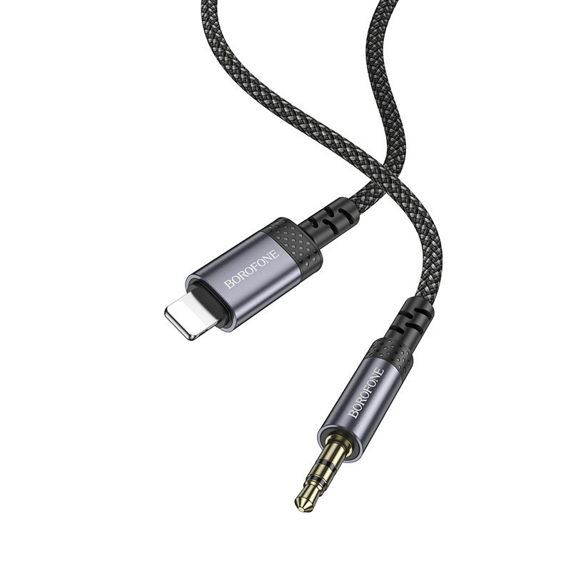 Аудиокабель BOROFONE BL24 iP to 3.5mm male, nylon braid, 1m, Metal Grey Одесса - изображение 5