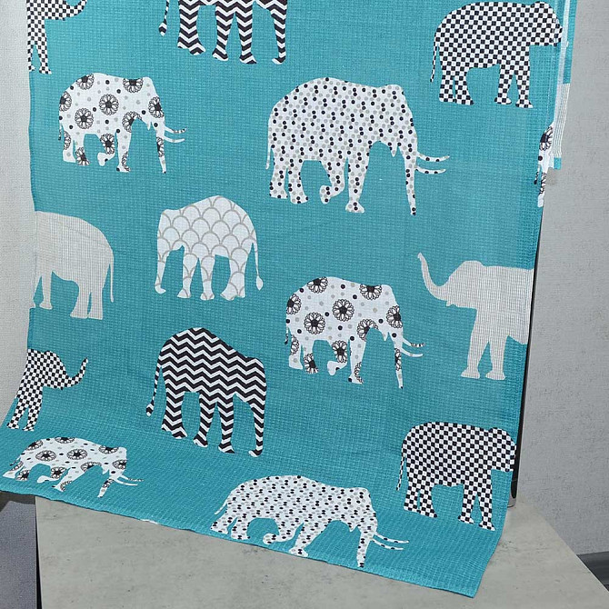 Набір пляжних вафельних рушників "Слоники" і "Рибки" GM Textile 70х150см 120г/м2 (Різнобарвний) Суми - фото 2