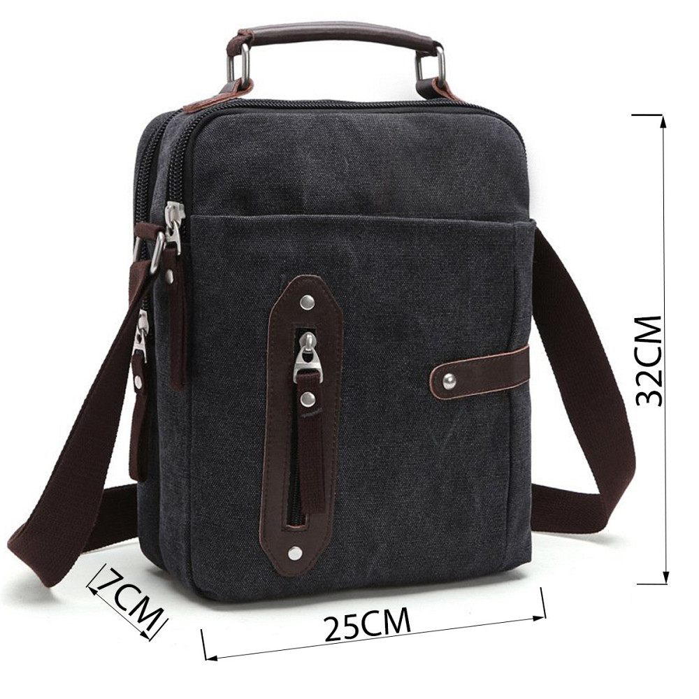 Сумка вертикальная текстильная Vintage 20079 Черная Киев - изображение 7