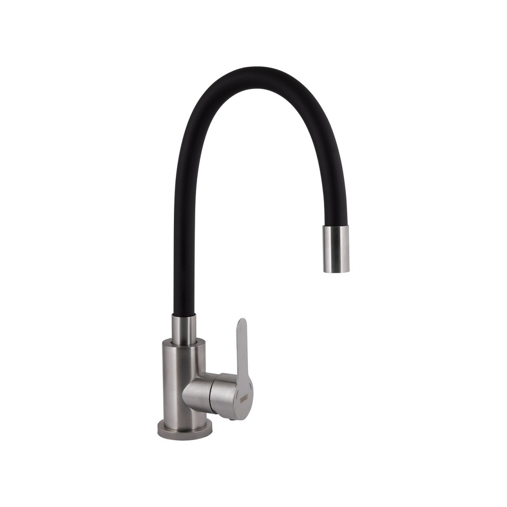 Смеситель для кухни Brinex Pure 015F3 с гибким изливом   Nickel/Black BRIPUR015F3NKB Киев - изображение 1