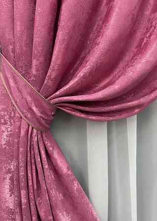 Комплект готових штор VR-Textil Жакард Sultan XO № 1146ш Малиновий 150х280 см 2 шт (33-0582) Київ