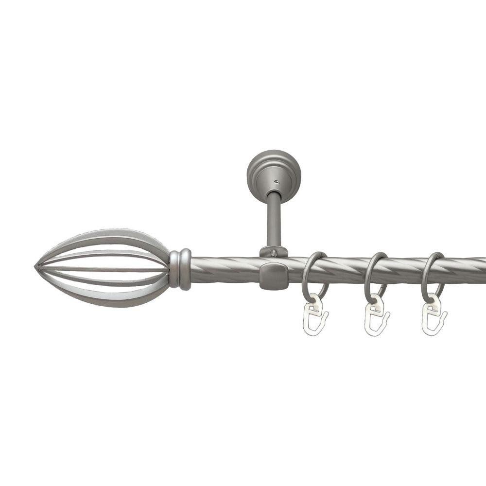 Карниз Orvit Пантеон металевий однорядний відкритий скручена труба кільце металеве Сатин 16 мм 300 см Львов - изображение 1