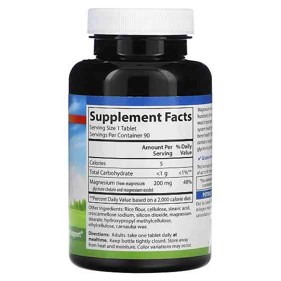 Магний глицинат хелат Carlson Chelated Magnesium Glycinate 200 мг 90 таб Киев