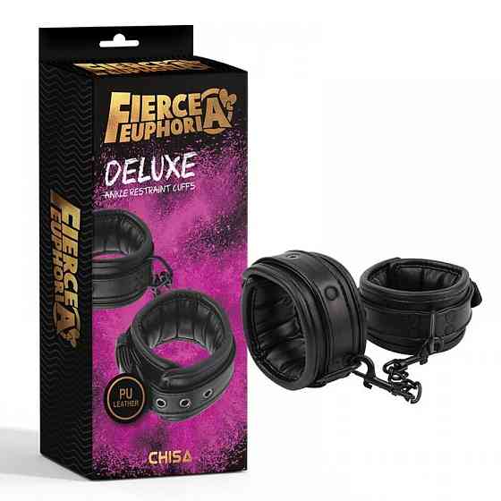 Поножі Chisa Fierce Feuphoria Deluxe зі штучної шкіри, чорні Sex Aura Київ