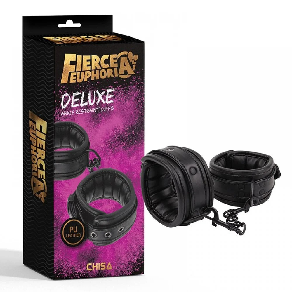 Поножі Chisa Fierce Feuphoria Deluxe зі штучної шкіри, чорні Sex Aura Київ - фото 1