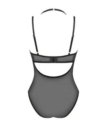 Прозоре боді Obsessive Selinne teddy M/L Black, дрібна сітка, подвійні бретелі Львів