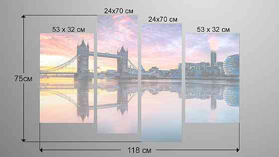 Модульна картина Місто Світанок Art-137_4 Київ