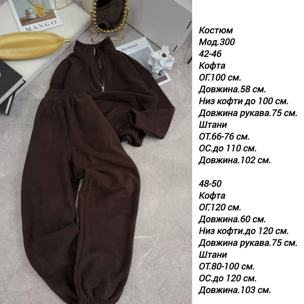 Женский теплый прогулочный костюм двойка из двухстороннего флиса Графит, 48/52 Одесса - изображение 2