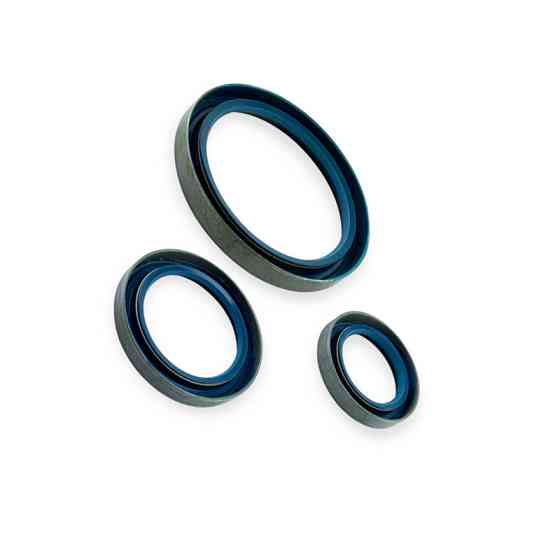 Сальник ЗАЗ 1102 Таврія (к-кт 3 шт) сині КРТ коленвала Мукачево