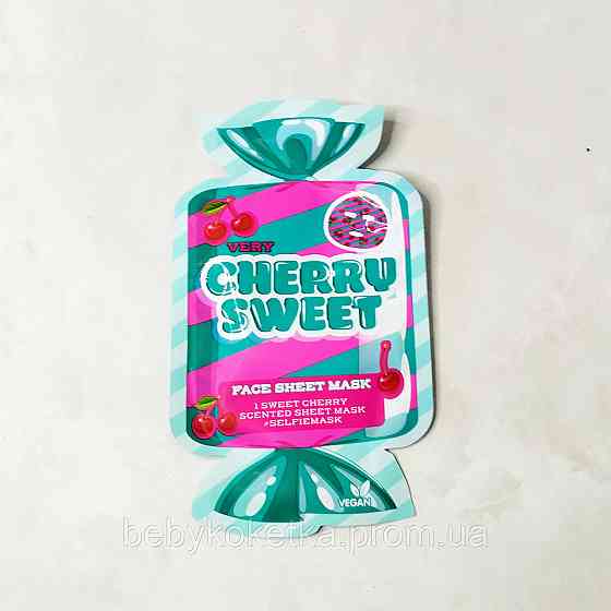 Дитяча тканинна маска для обличчя з ароматом вишні Cherry Sweet 20 мл. Львів